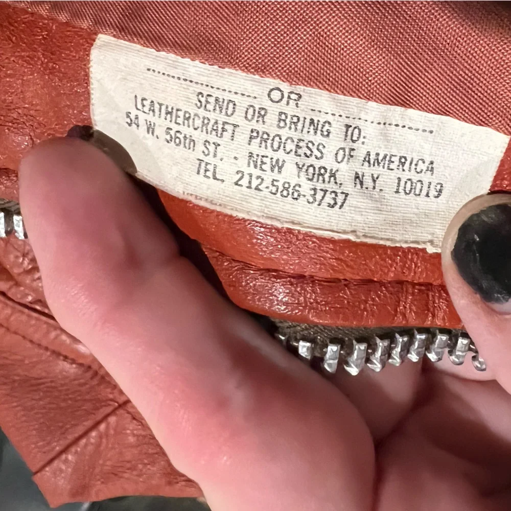SCHOTT Bros. vintage Sportswear New York Rust Brown Leather Jacket Fall - Picture 7 of 9